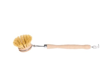 Drevená kefa na umývanie riadu s rukoväťou 24cm NATUR FIBRE